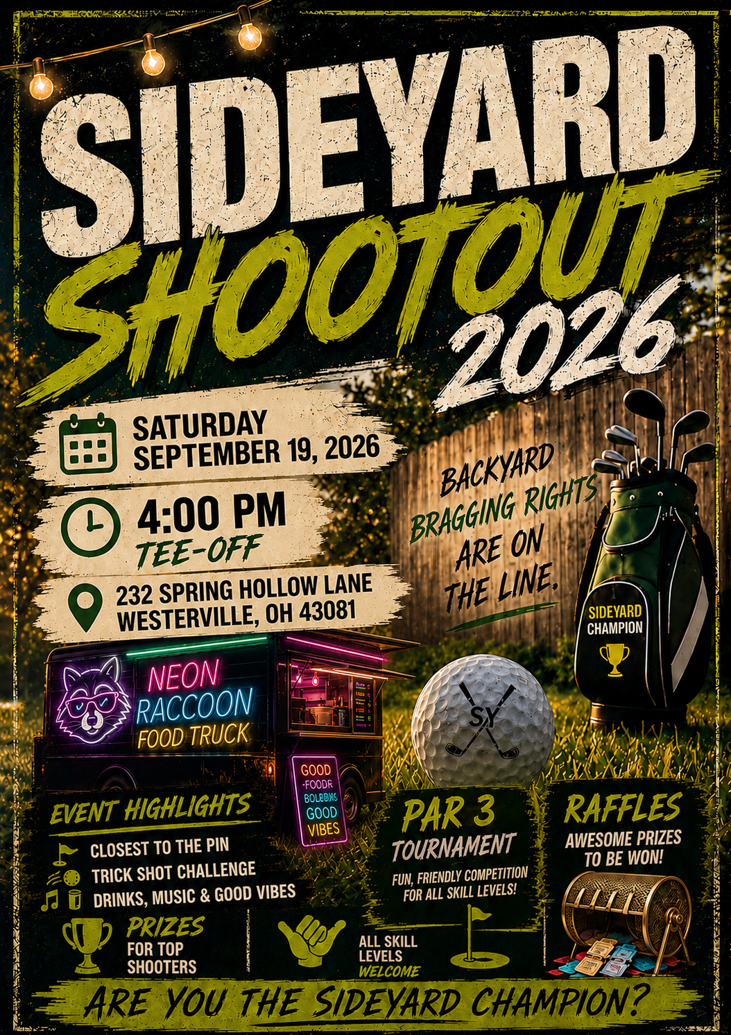 Sideyard Shootout event flyer